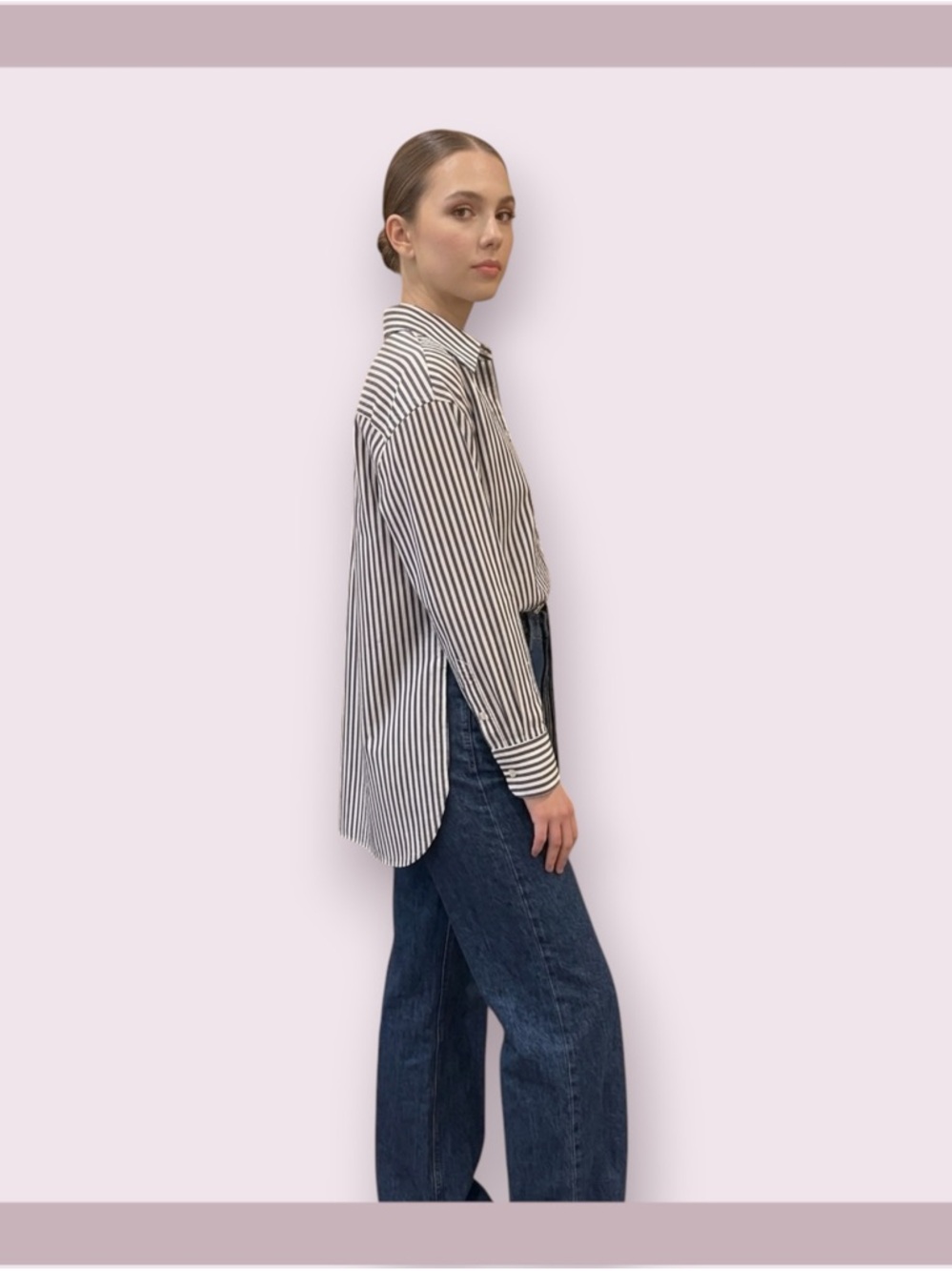 Reformation Will Navy & White Striped Oversized Shirt